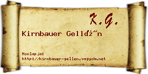 Kirnbauer Gellén névjegykártya
